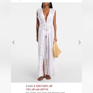 Melissa Odabash White Eyelet Swim Coverup L